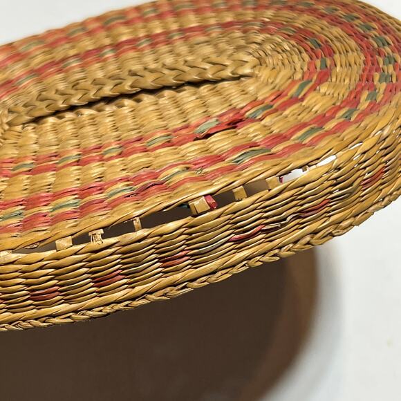 Vtg Handwoven Oval Sweetgrass Nesting Baskets Set of 4 Lidded Boho Storage READ - Picture 3 of 13